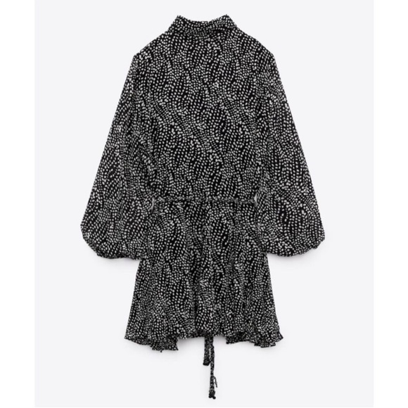 Zara black and white flounced hem dress - Picture 6 of 10